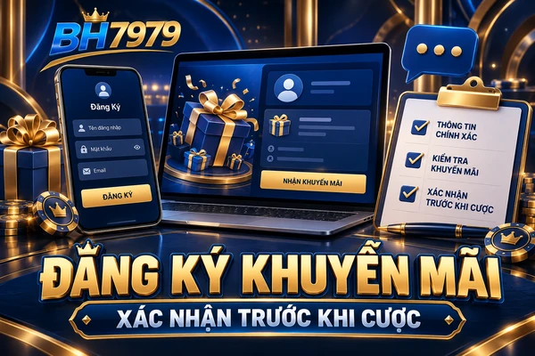 Đăng ký khuyến mãi xác nhận khi cược.