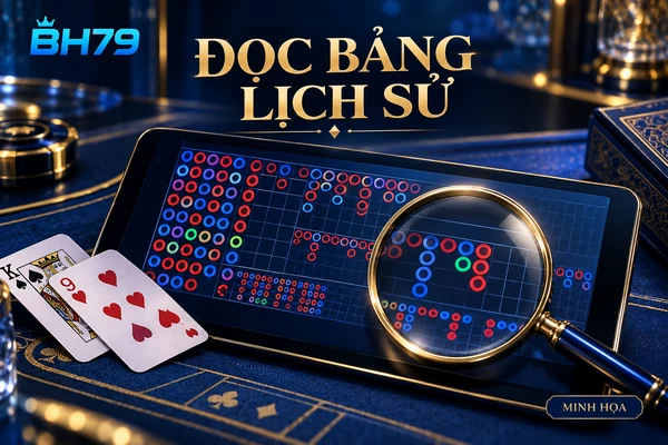 Minh họa đọc bảng lịch sử baccarat